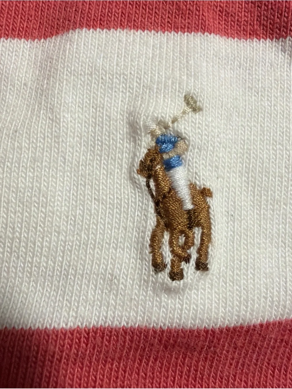 Ralph Lauren Red and White Striped Polo Shirt